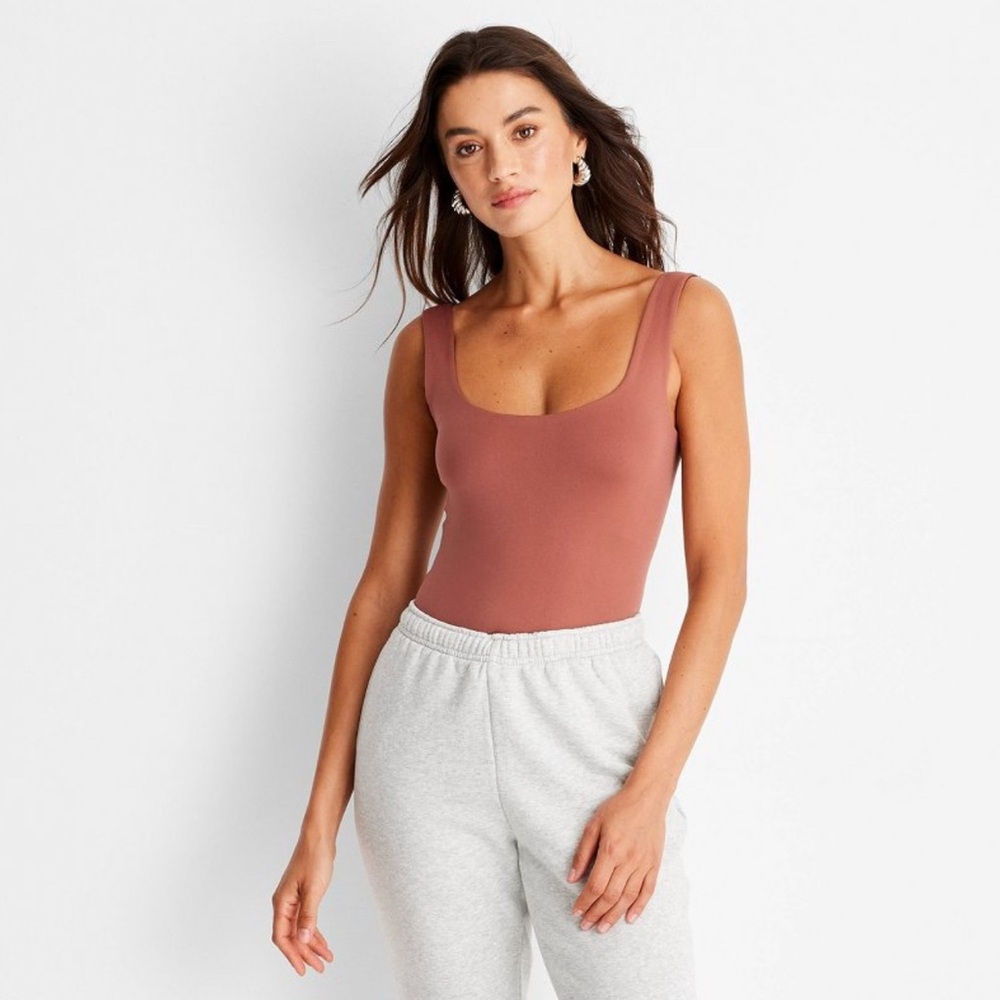 NWT A New Day Seamless Tank Bodysuit in Size Medium in Rust